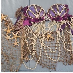 Purple Beaded Shell Top